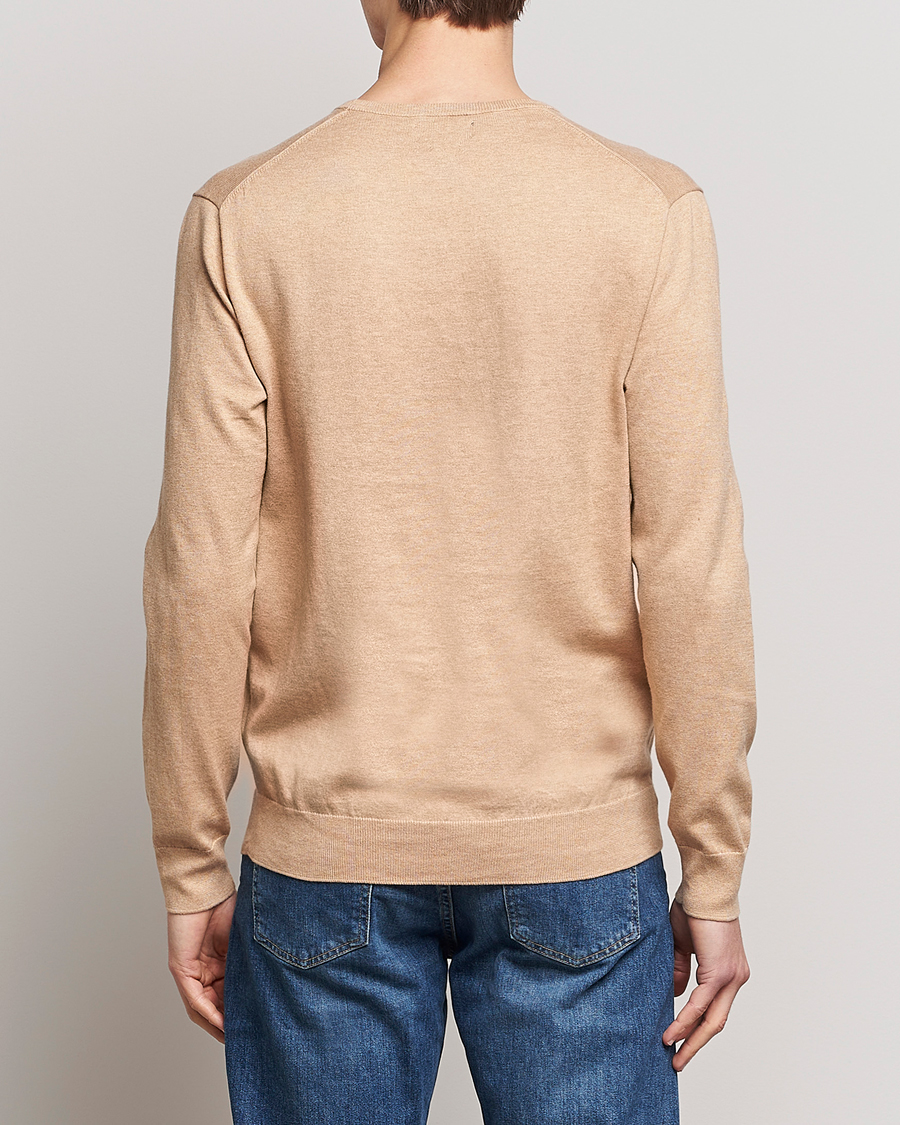 Men | Sweaters & Knitwear | Polo Ralph Lauren | Cotton Crew Neck Sweater Camel Melange