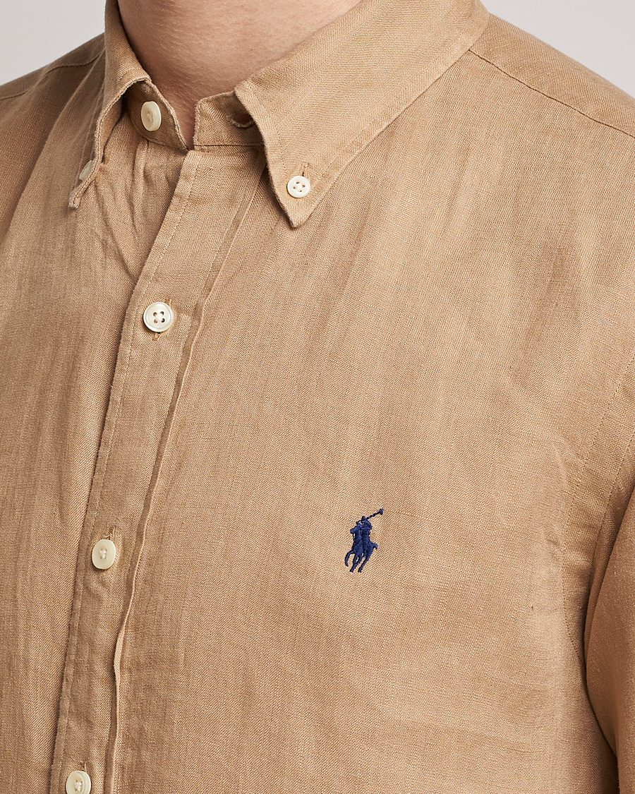 Polo Ralph Lauren Custom Fit Linen Button Down Vintage Khaki at CareOfCarl.