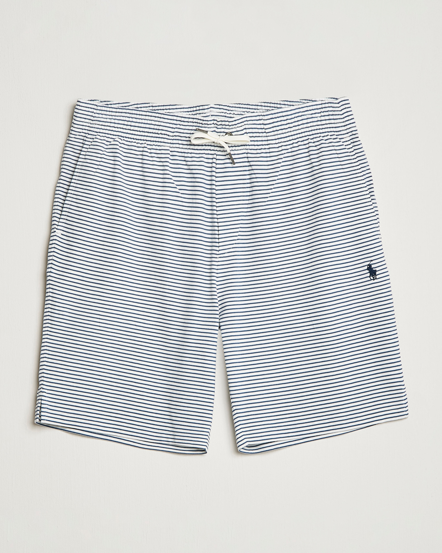 Men | Shorts | Polo Ralph Lauren | Brused Spa Jersey Striped Sweatshorts White/Blue