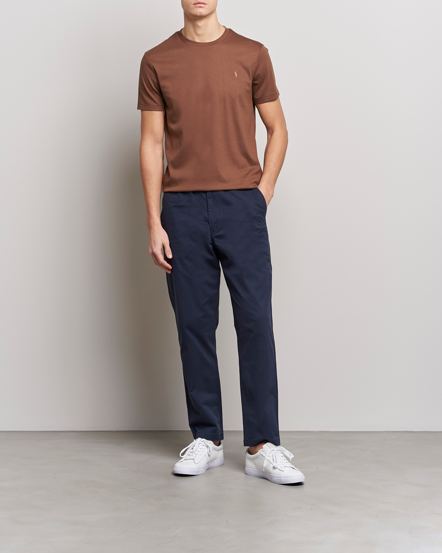 Men | T-Shirts | Polo Ralph Lauren | Pima Cotton Crew Neck T-Shirt Luggage Brown