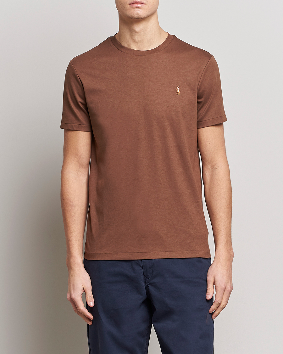 Men | T-Shirts | Polo Ralph Lauren | Pima Cotton Crew Neck T-Shirt Luggage Brown