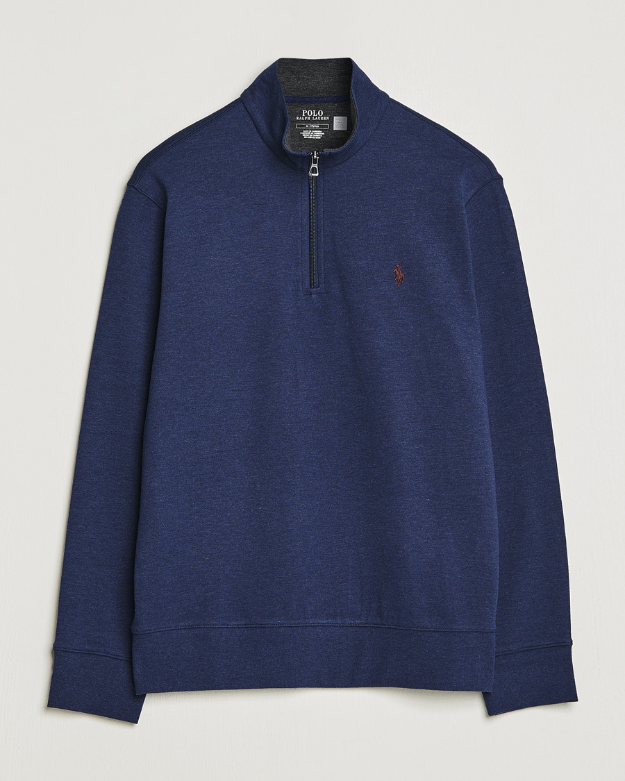 Men | Sweaters & Knitwear | Polo Ralph Lauren | Double Knit Half-Zip Sweater Spring Navy Heather