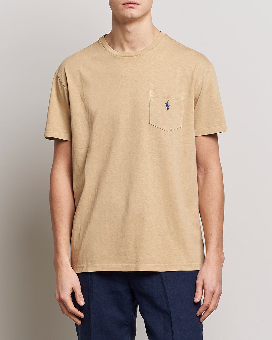 Men | T-Shirts | Polo Ralph Lauren | Cotton/Linen Crew Neck T-Shirt Vintage Khaki
