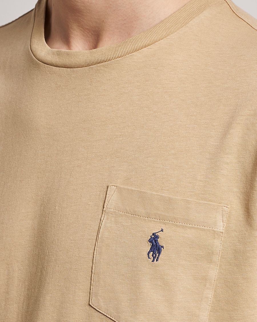 Men | T-Shirts | Polo Ralph Lauren | Cotton/Linen Crew Neck T-Shirt Vintage Khaki