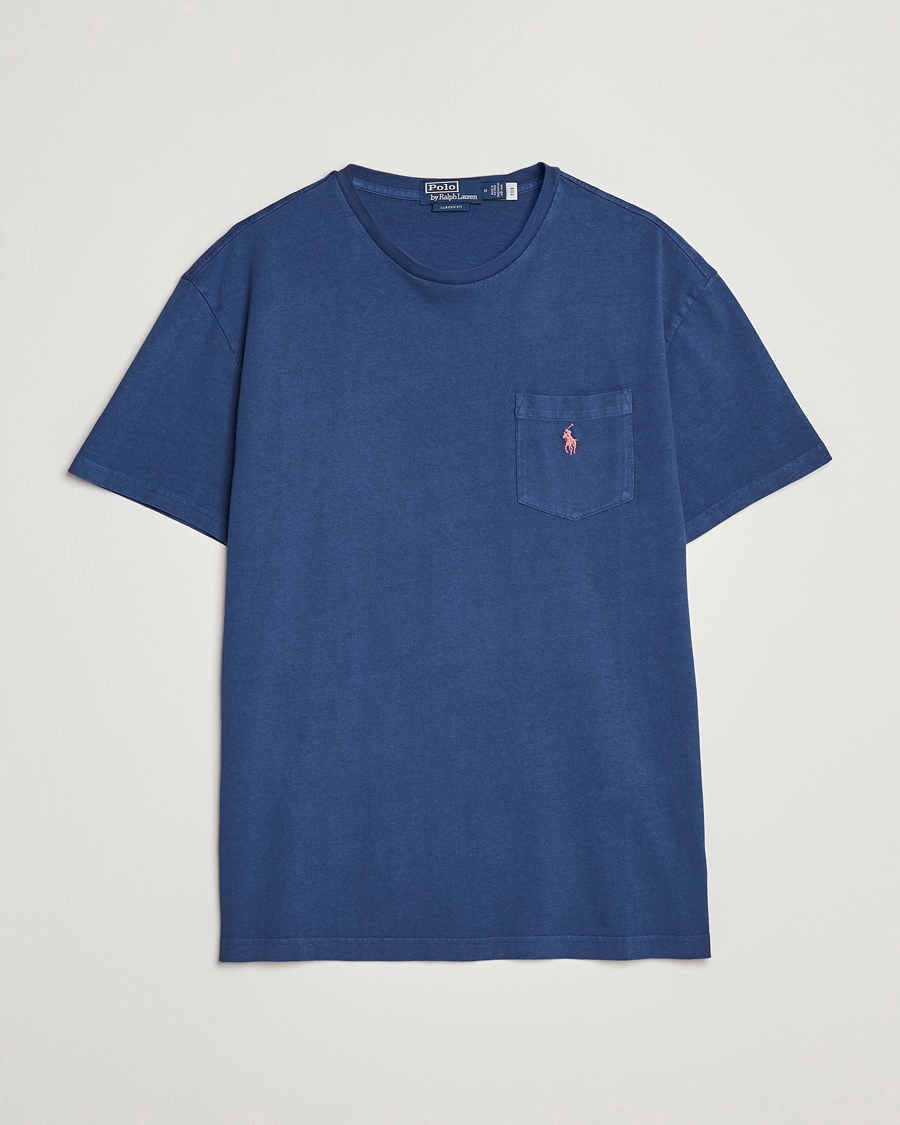 Men | T-Shirts | Polo Ralph Lauren | Cotton/Linen Crew Neck T-Shirt Light Navy