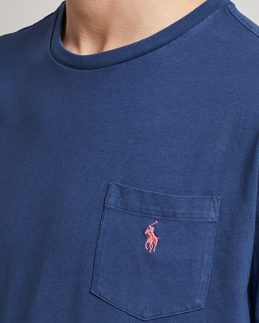 Men | T-Shirts | Polo Ralph Lauren | Cotton/Linen Crew Neck T-Shirt Light Navy
