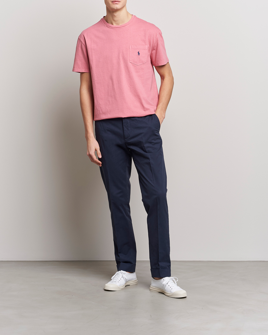 Men | T-Shirts | Polo Ralph Lauren | Cotton/Linen Crew Neck T-Shirt Desert Rose