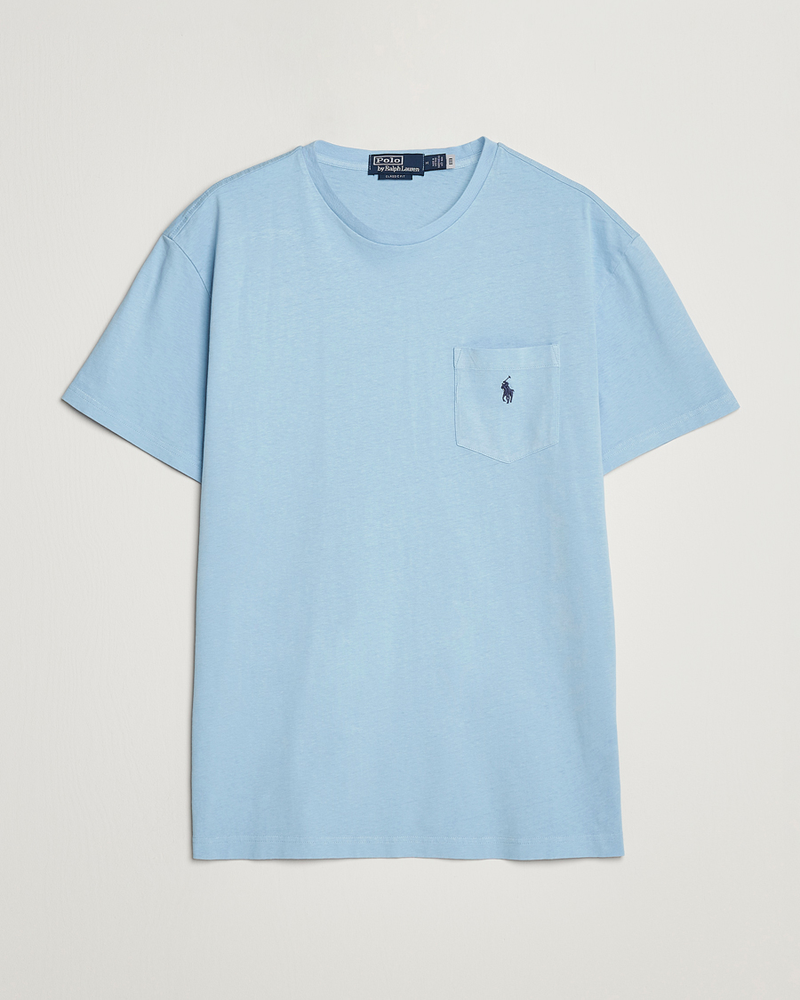 Men | T-Shirts | Polo Ralph Lauren | Cotton/Linen Crew Neck T-Shirt Powder Blue