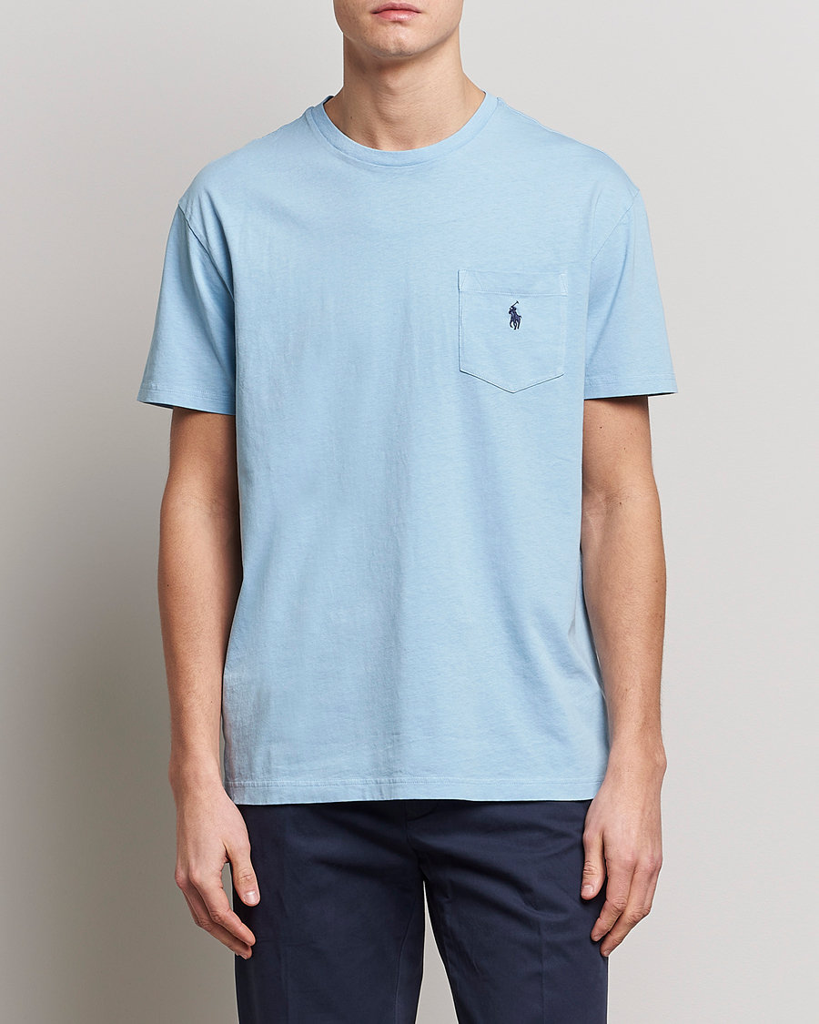 Men |  | Polo Ralph Lauren | Cotton/Linen Crew Neck T-Shirt Powder Blue