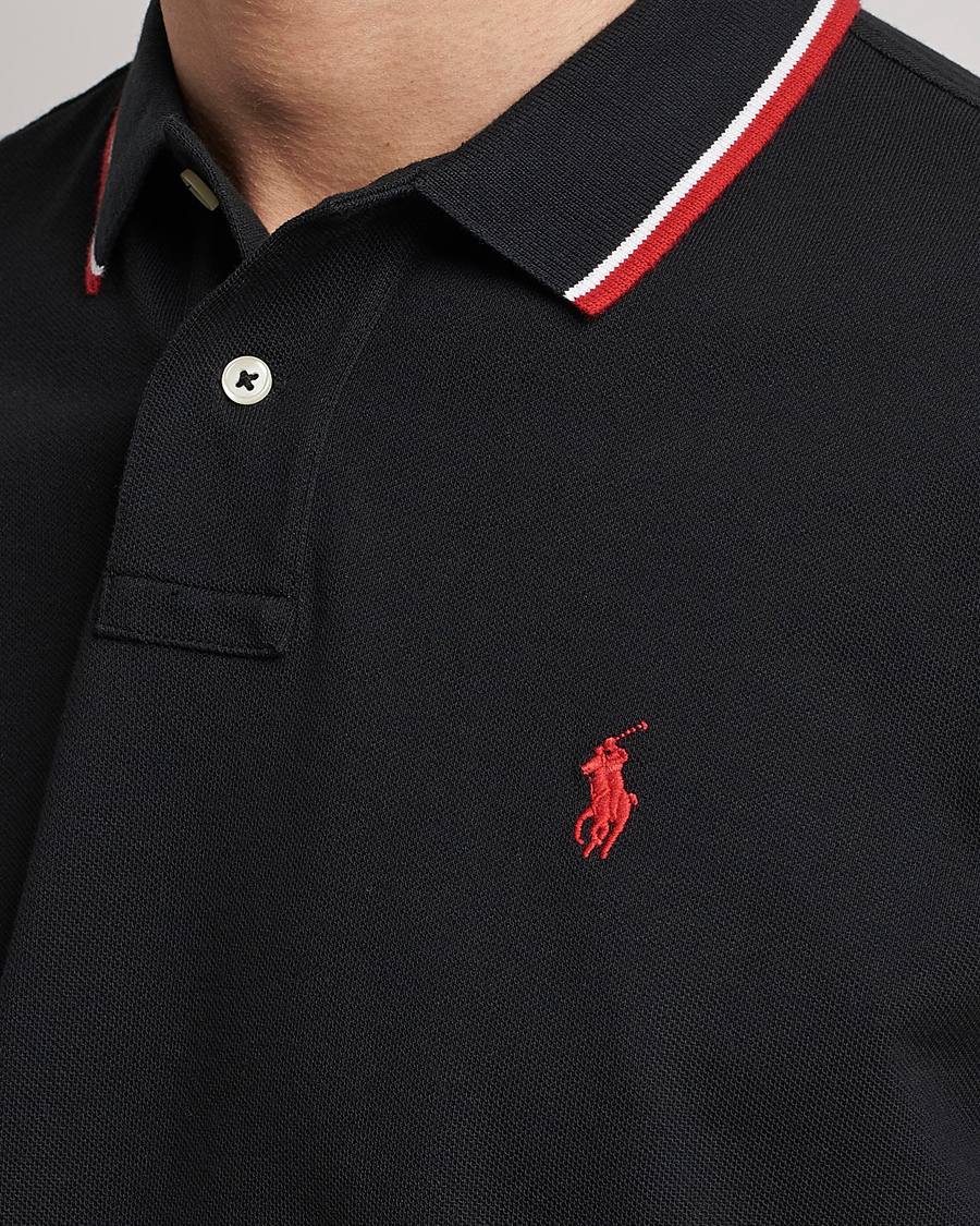 Men | Polo Shirts | Polo Ralph Lauren | Custom Slim Fit Tipped Polo Black