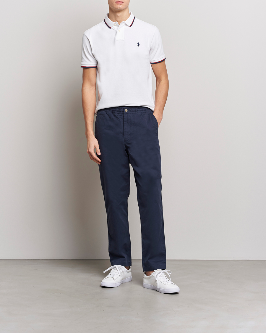 Men | Polo Shirts | Polo Ralph Lauren | Custom Slim Fit Tipped Polo White