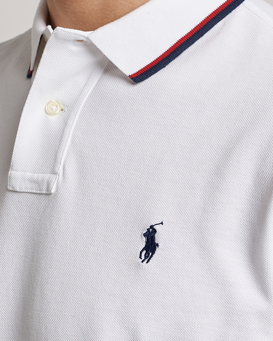 Men | Polo Shirts | Polo Ralph Lauren | Custom Slim Fit Tipped Polo White