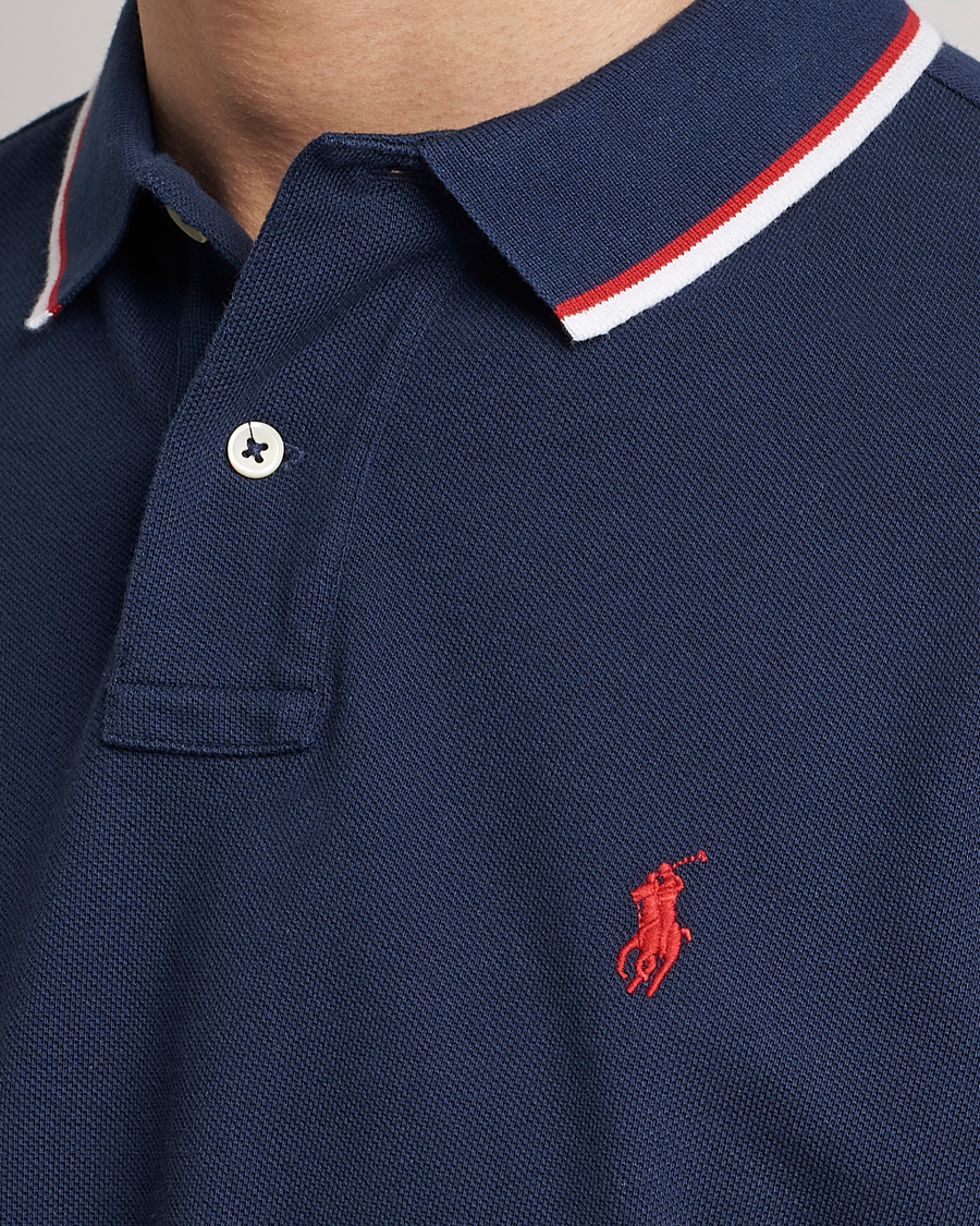 Men | Polo Shirts | Polo Ralph Lauren | Custom Slim Fit Tipped Polo Newport Navy
