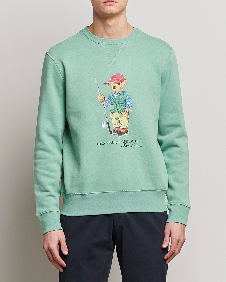 Men | Sweatshirts | Polo Ralph Lauren | Printed Fishing Bear Crew Neck Sweatshirt Faded Mint