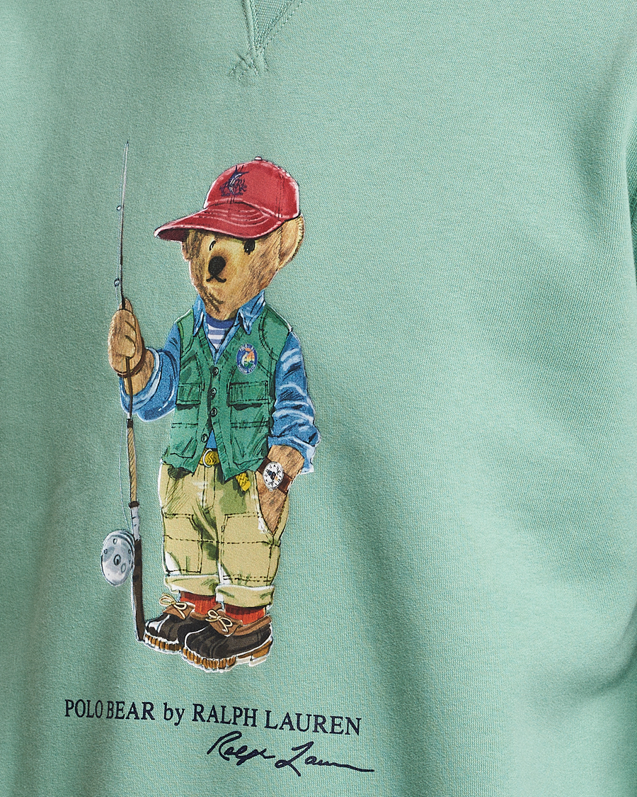 Men | Sweaters & Knitwear | Polo Ralph Lauren | Printed Fishing Bear Crew Neck Sweatshirt Faded Mint