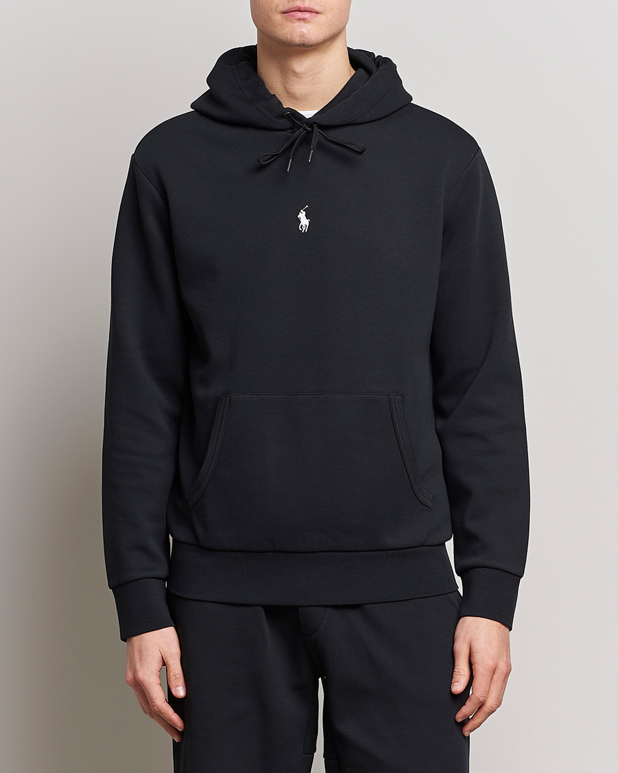 Men | Hooded Sweatshirts | Polo Ralph Lauren | Double Knit Center Logo Hoodie Black
