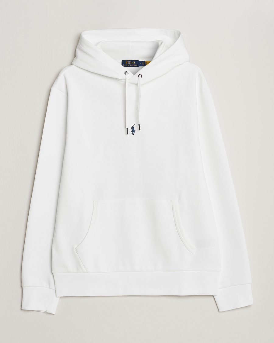 Men | Sweaters & Knitwear | Polo Ralph Lauren | Double Knit Center Logo Hoodie White