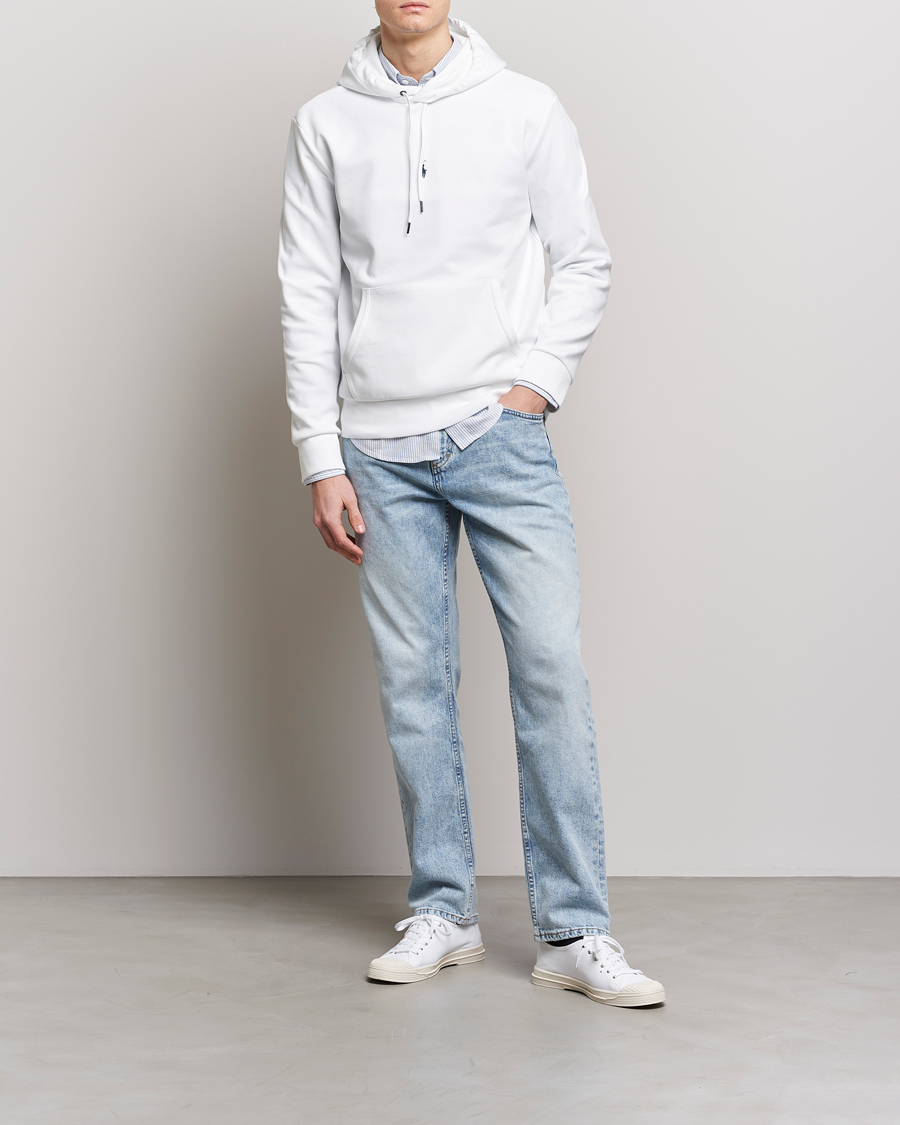 Men | Sweaters & Knitwear | Polo Ralph Lauren | Double Knit Center Logo Hoodie White