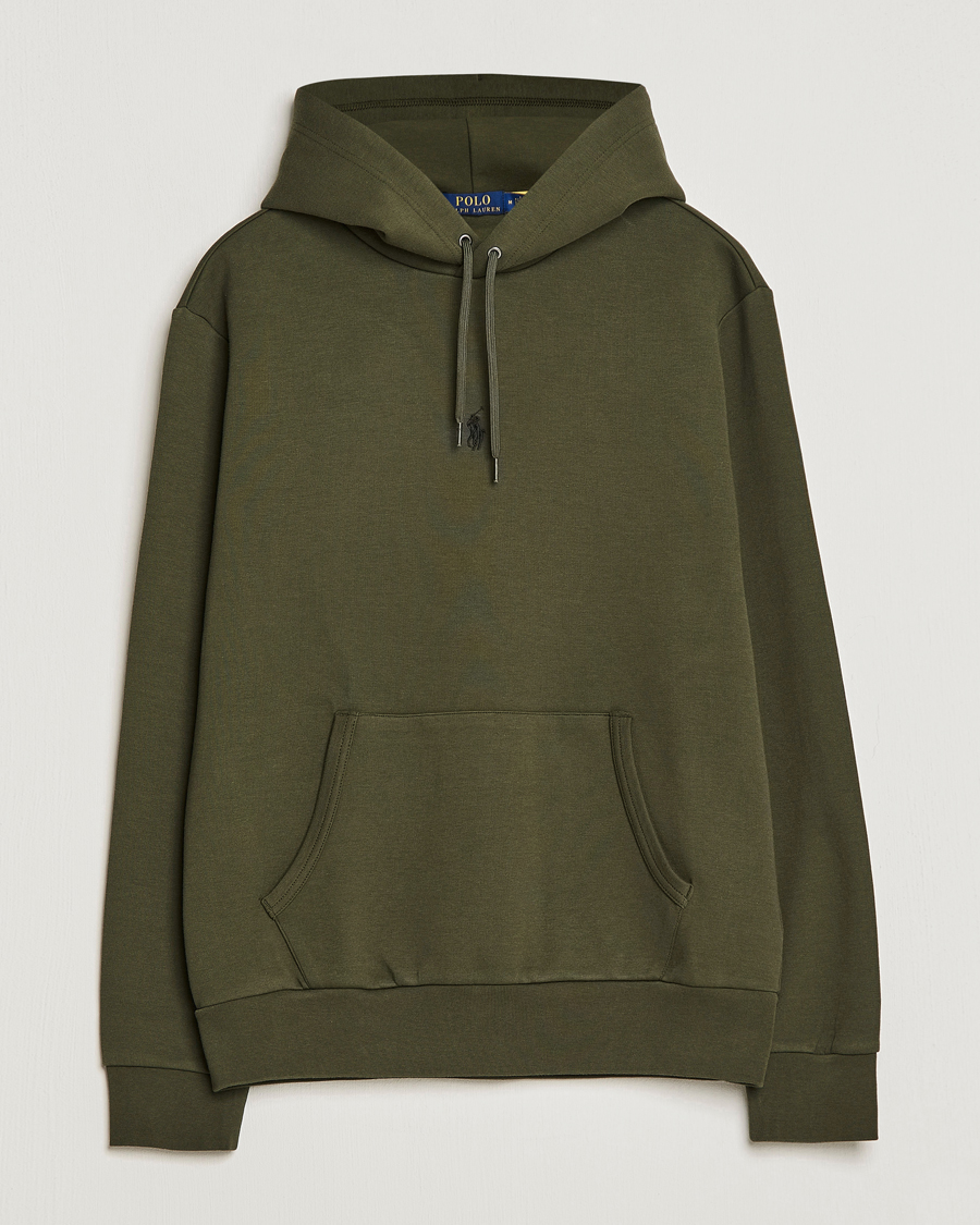 Men | Sweaters & Knitwear | Polo Ralph Lauren | Double Knit Center Logo Hoodie Company Olive
