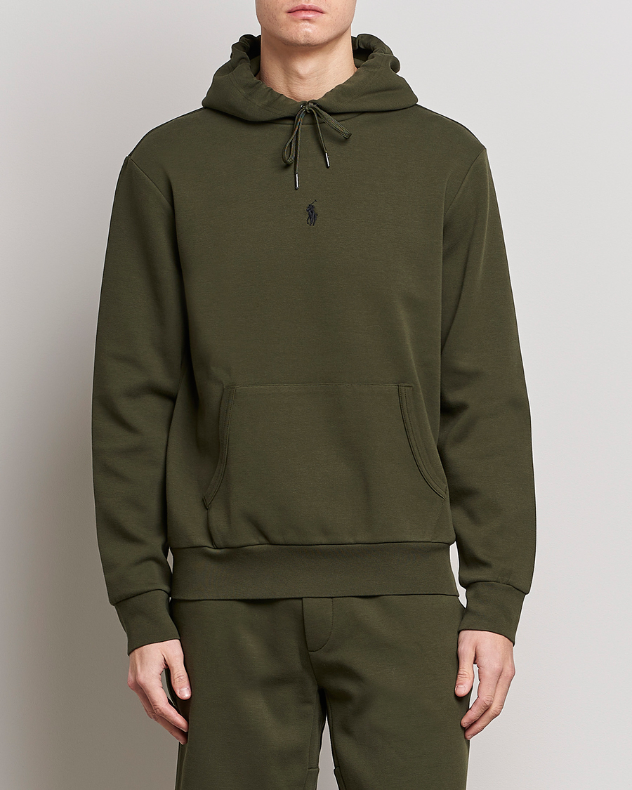 Men | Hooded Sweatshirts | Polo Ralph Lauren | Double Knit Center Logo Hoodie Company Olive