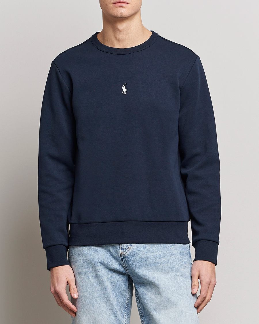 Men | Sweatshirts | Polo Ralph Lauren | Double Knit Center Logo Sweatshirt Aviator Navy