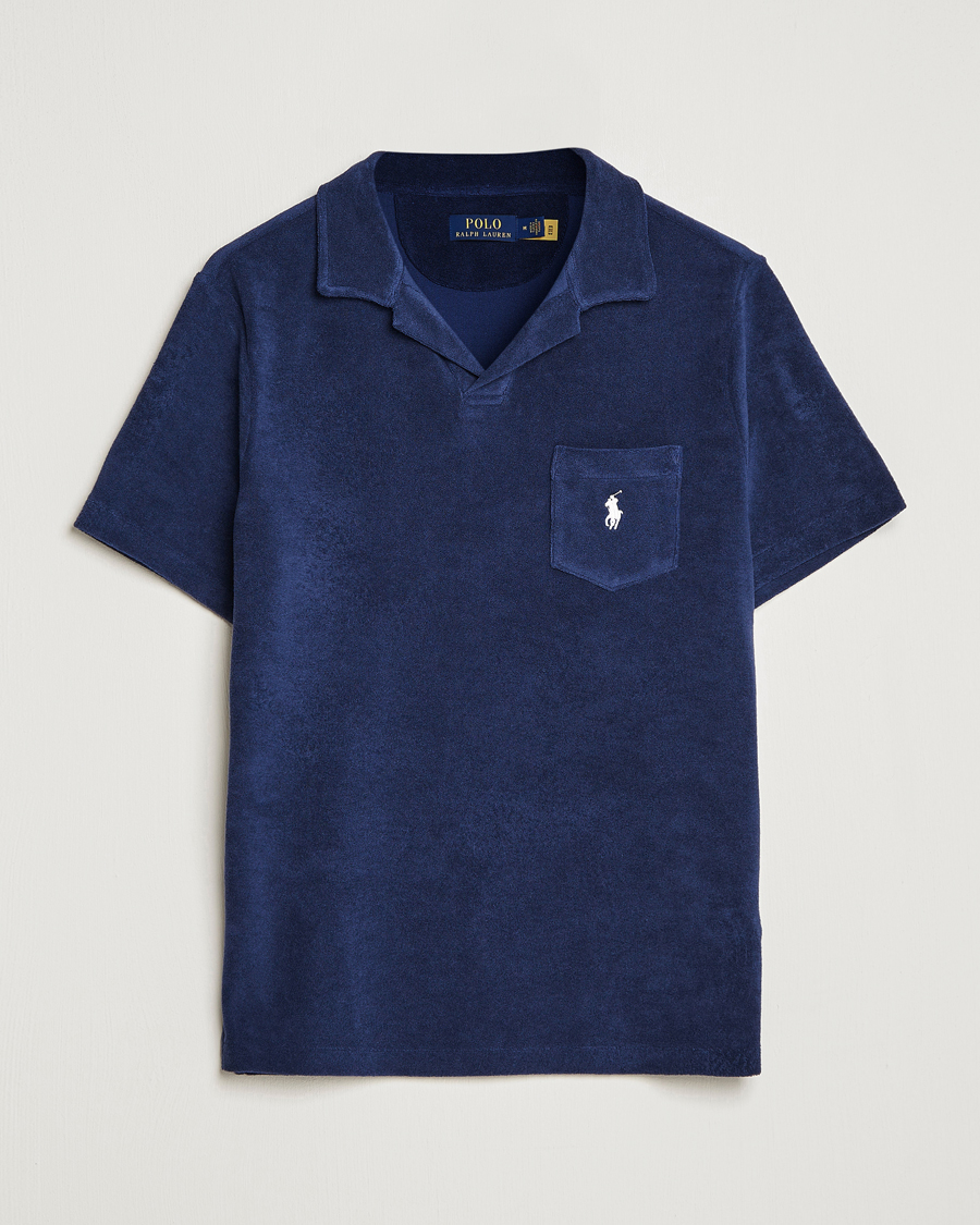 Men | Polo Shirts | Polo Ralph Lauren | Cotton Terry Open Collar Polo Newport Navy