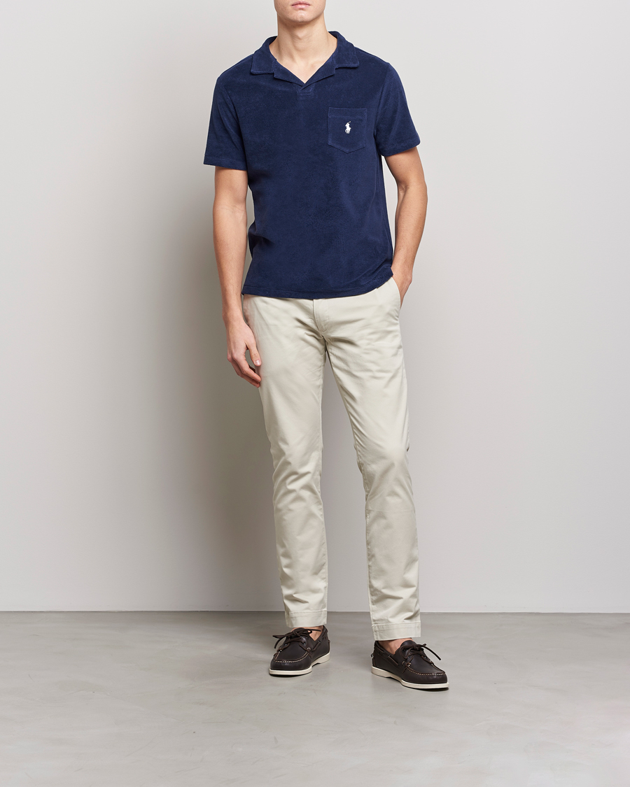Men | Polo Shirts | Polo Ralph Lauren | Cotton Terry Open Collar Polo Newport Navy