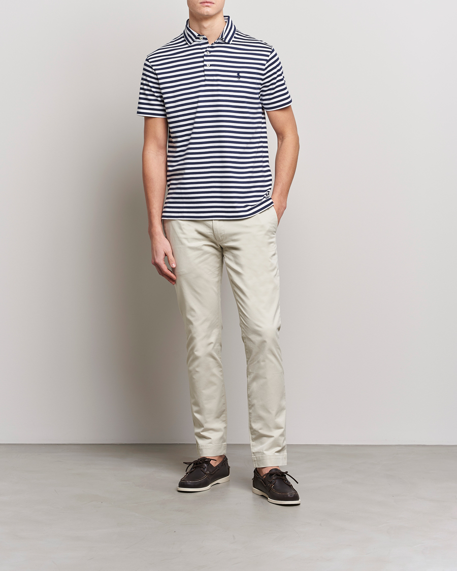 Men | Polo Shirts | Polo Ralph Lauren | Pima Cotton Striped Polo Navy/White