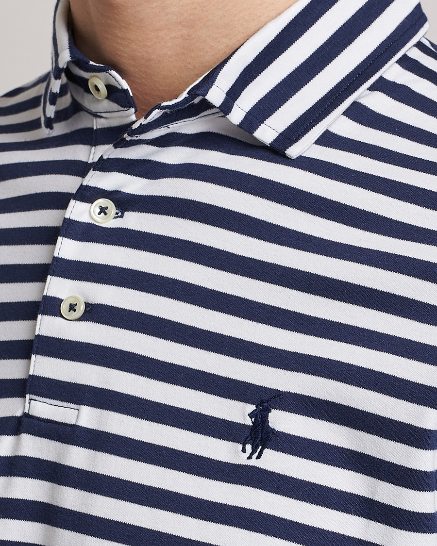 Men | Polo Shirts | Polo Ralph Lauren | Pima Cotton Striped Polo Navy/White