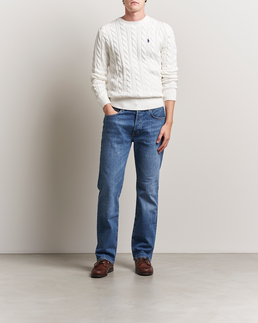 Men | Sweaters & Knitwear | Polo Ralph Lauren | Cotton Cable Pullover White