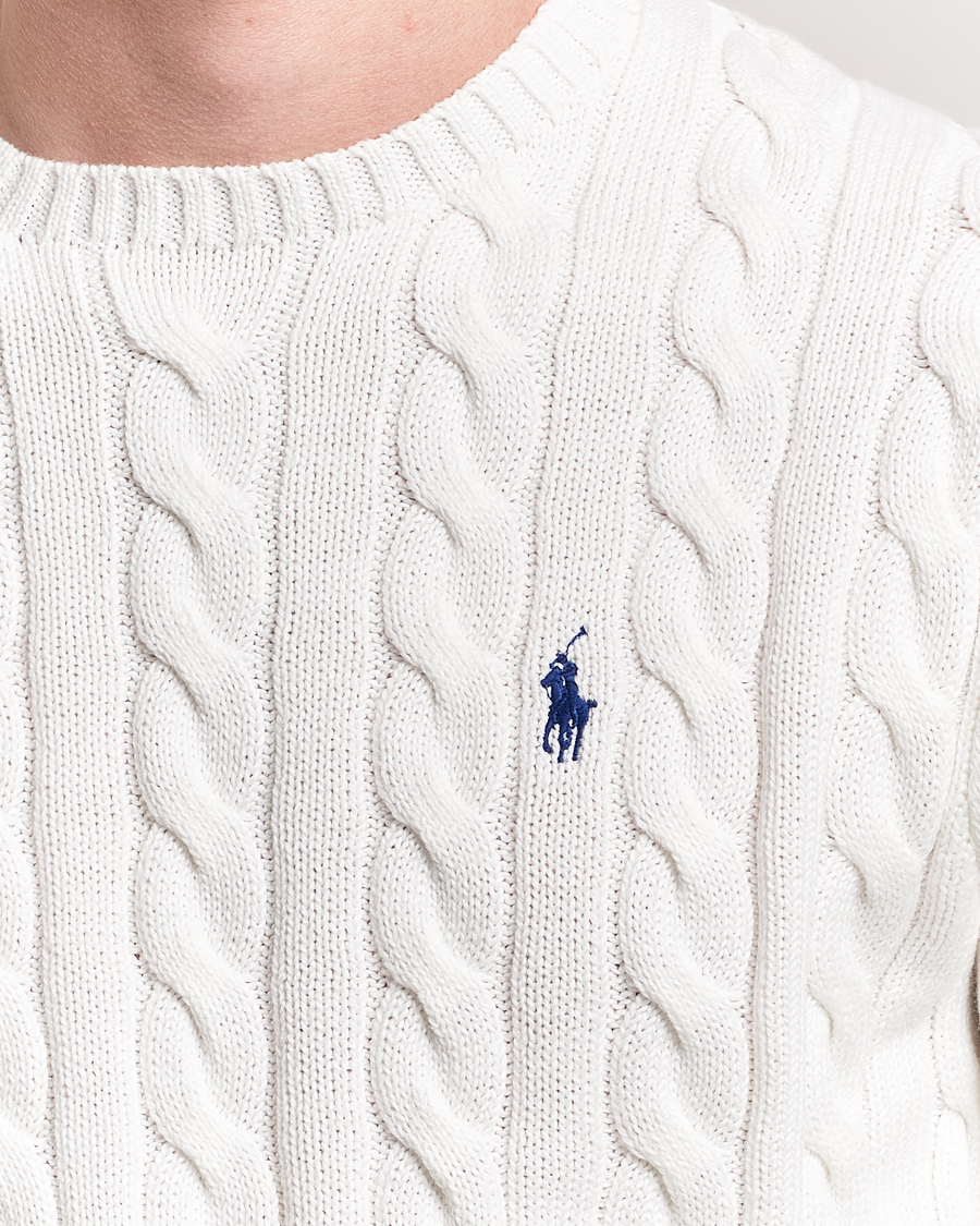 Men | Sweaters & Knitwear | Polo Ralph Lauren | Cotton Cable Pullover White