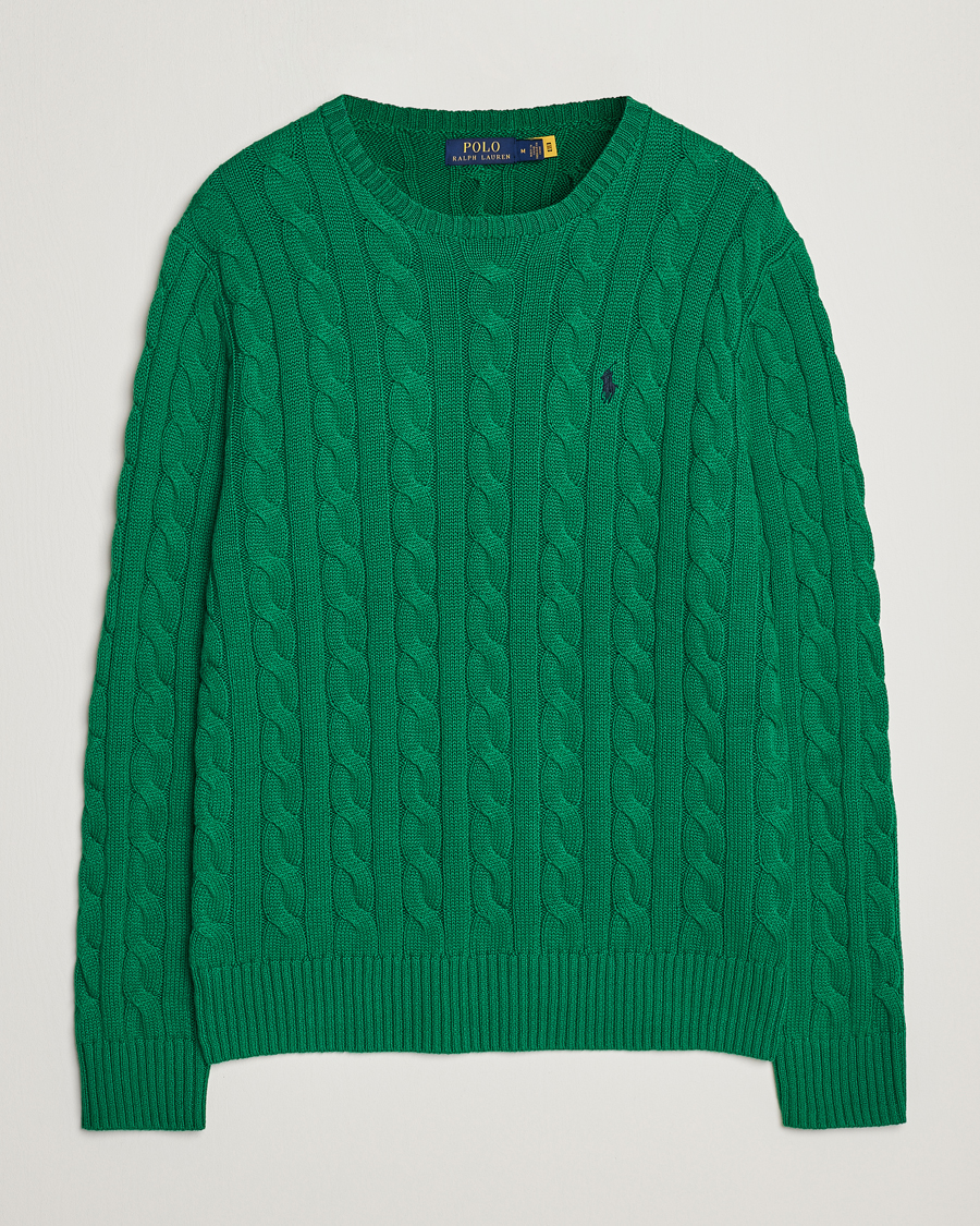 Men | Sweaters & Knitwear | Polo Ralph Lauren | Cotton Cable Pullover Athletic Green