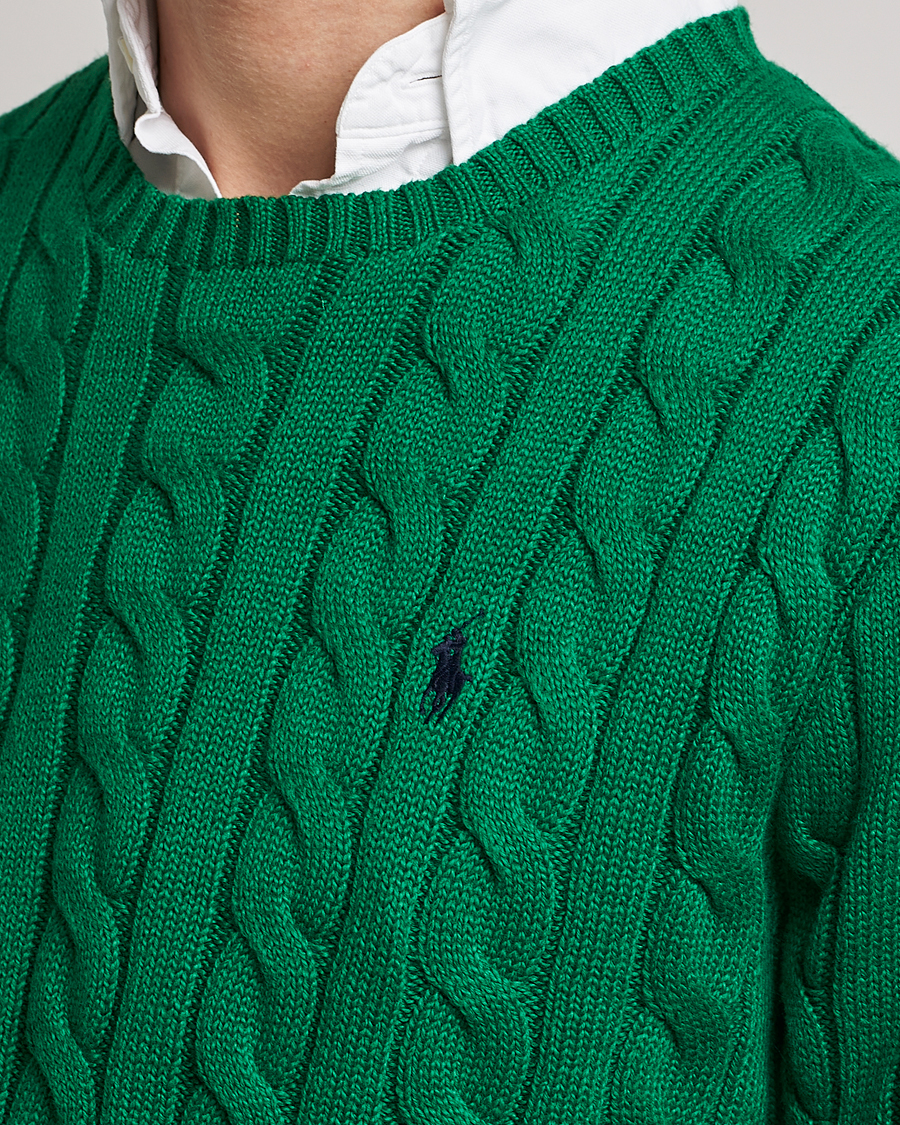 Men | Sweaters & Knitwear | Polo Ralph Lauren | Cotton Cable Pullover Athletic Green