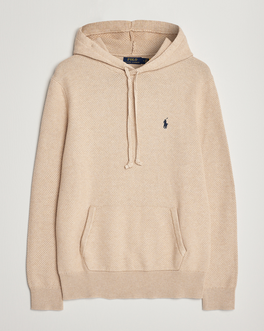Men | Sweaters & Knitwear | Polo Ralph Lauren | Cotton Cable Hoodie Sand Dune Heather