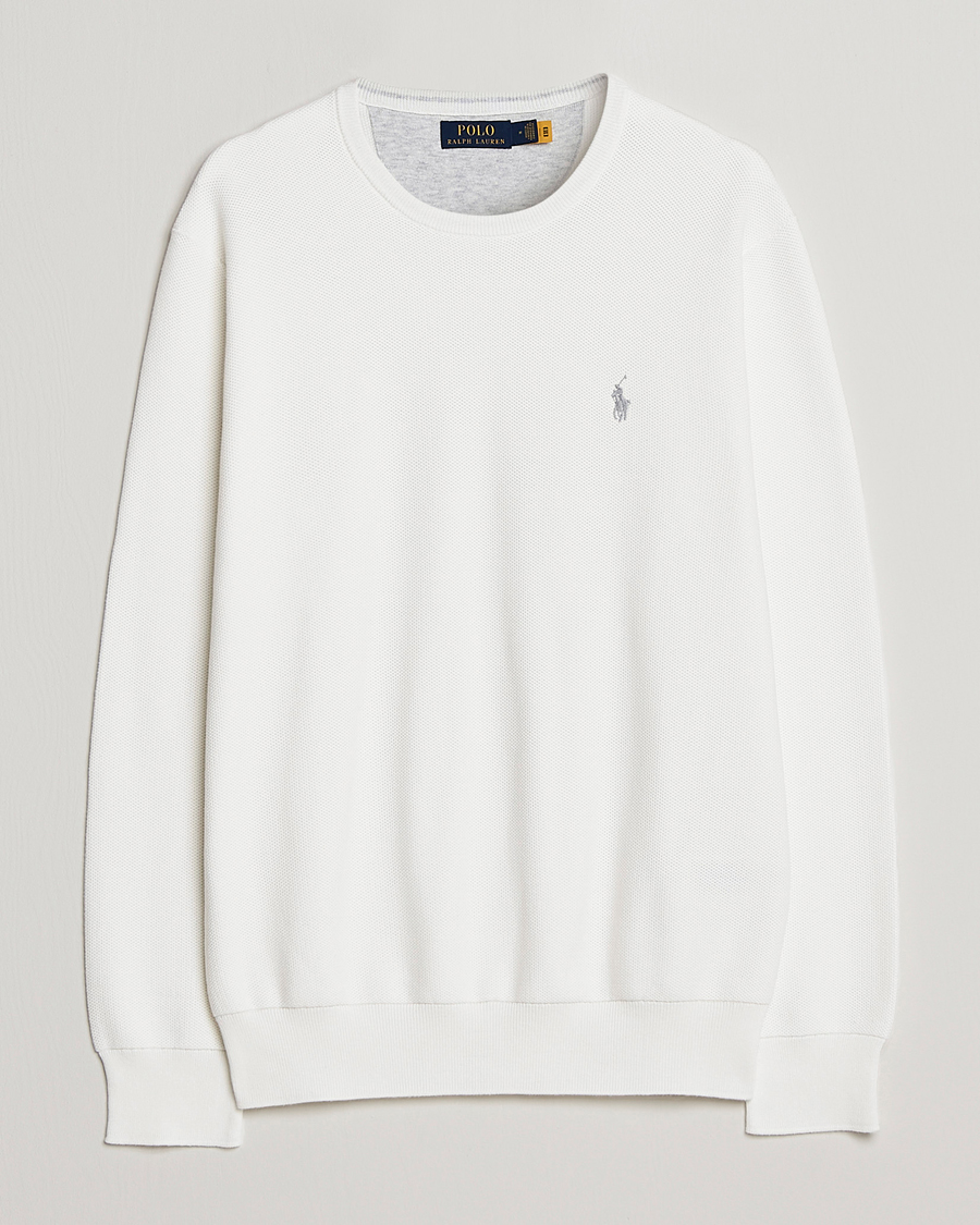 Men | Sweaters & Knitwear | Polo Ralph Lauren | Textured Crew Neck Sweater Deckwash White