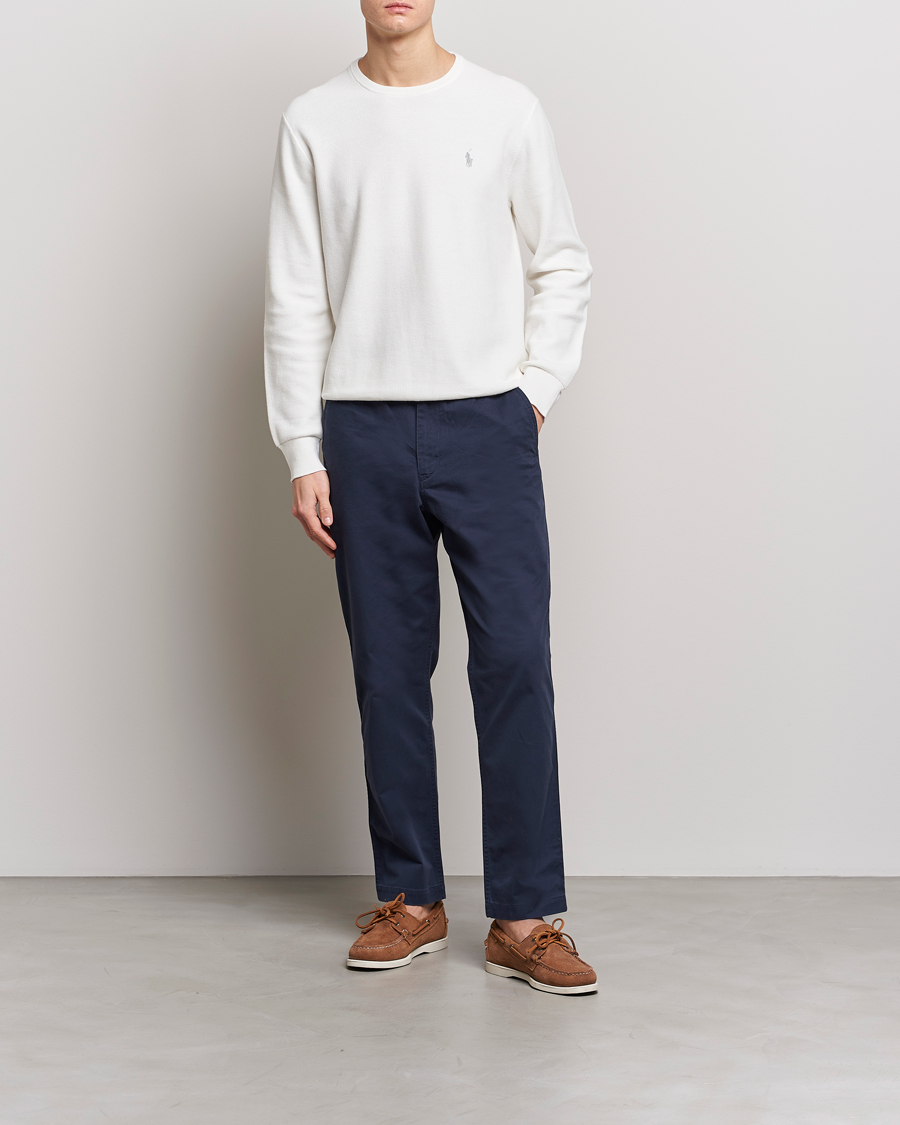 Men | Sweaters & Knitwear | Polo Ralph Lauren | Textured Crew Neck Sweater Deckwash White