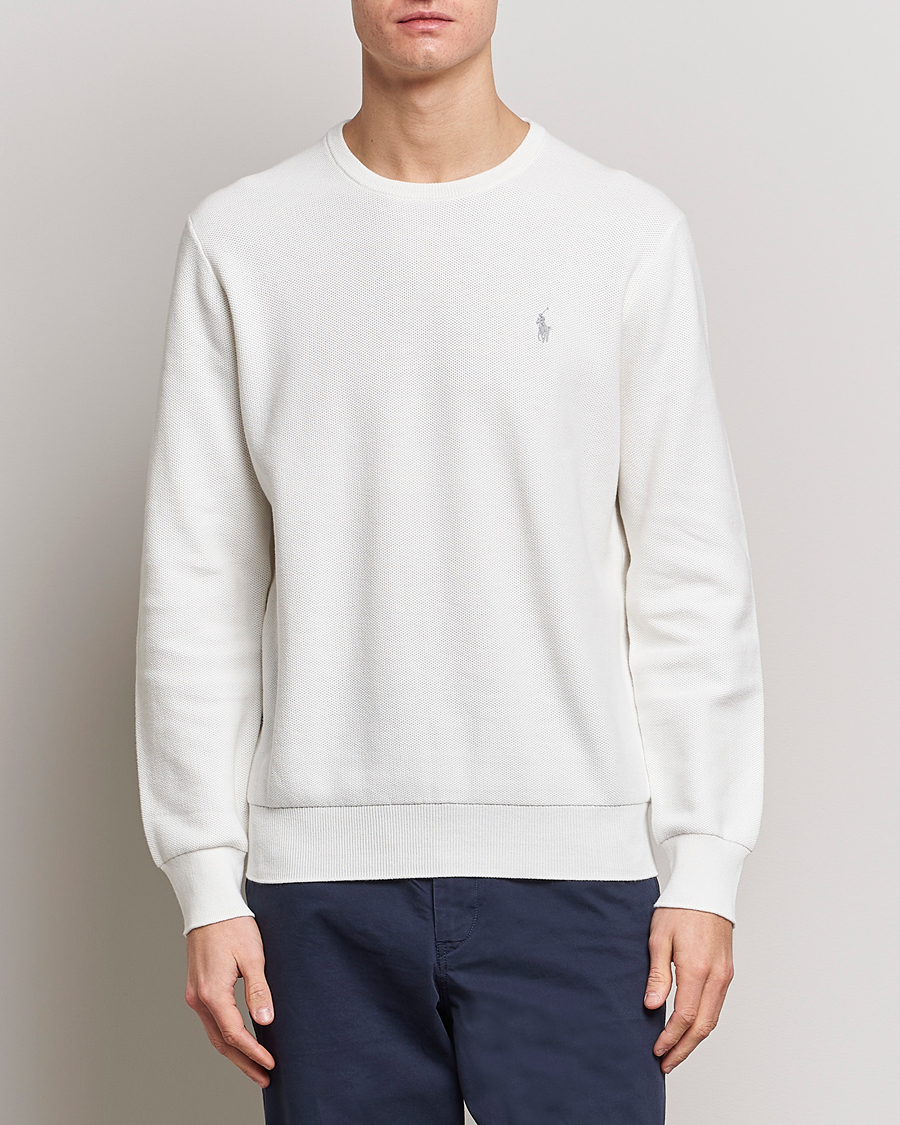 Men |  | Polo Ralph Lauren | Textured Crew Neck Sweater Deckwash White