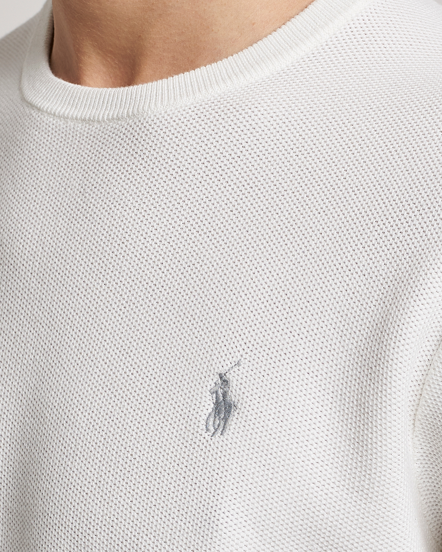 Men | Sweaters & Knitwear | Polo Ralph Lauren | Textured Crew Neck Sweater Deckwash White