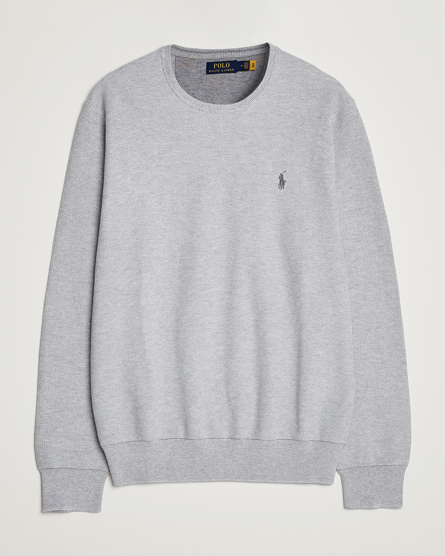 Men | Sweaters & Knitwear | Polo Ralph Lauren | Textured Crew Neck Sweater Andover Heather