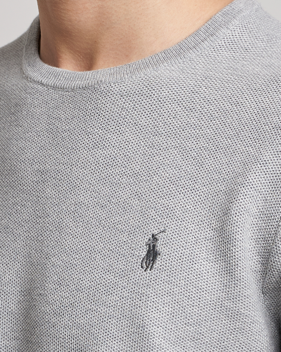 Men | Sweaters & Knitwear | Polo Ralph Lauren | Textured Crew Neck Sweater Andover Heather