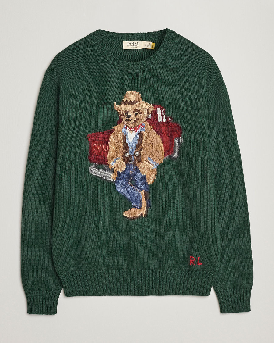 Men | Sweaters & Knitwear | Polo Ralph Lauren | Knitted Crew Neck Bear Sweater New Forest Heather