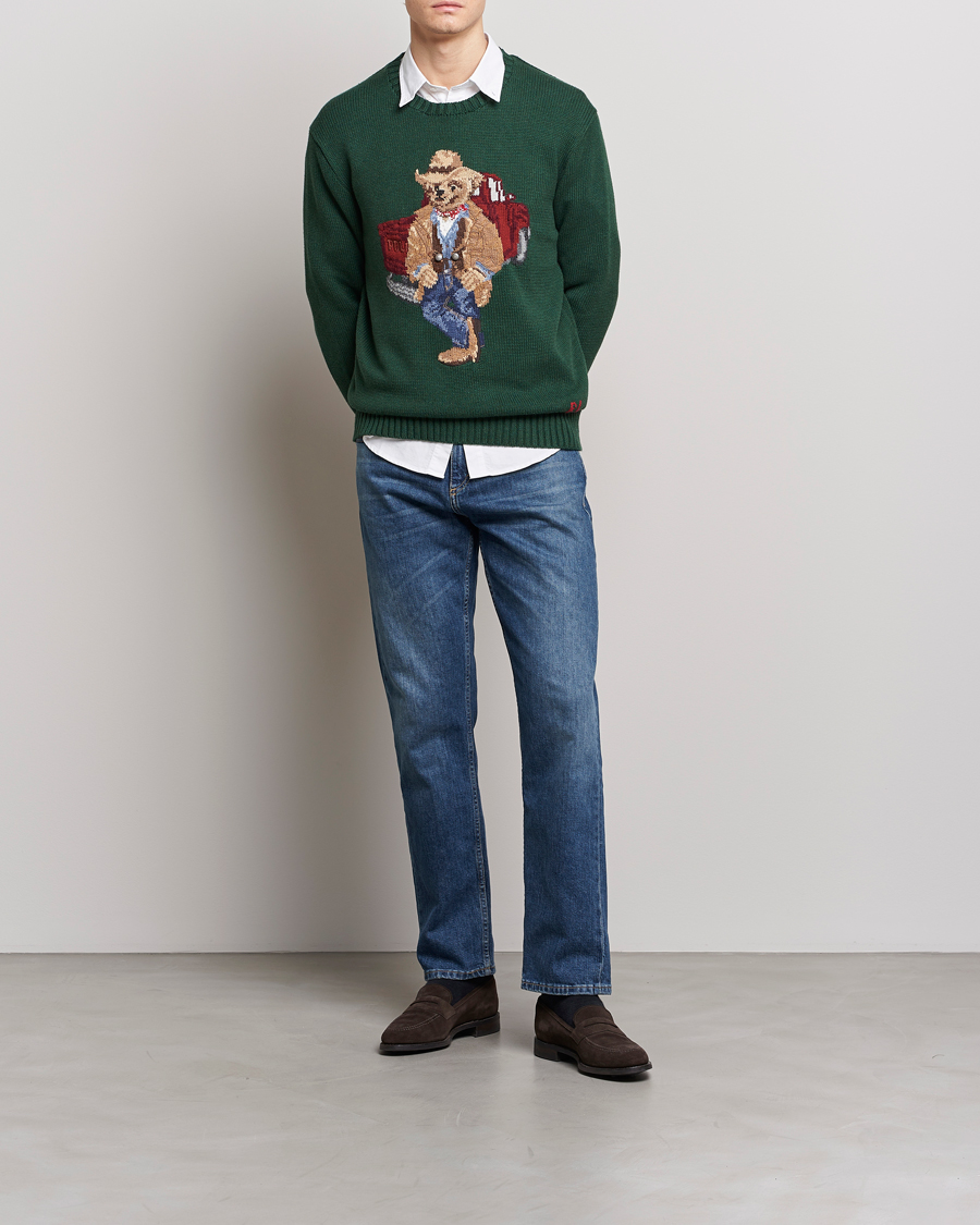 Men | Sweaters & Knitwear | Polo Ralph Lauren | Knitted Crew Neck Bear Sweater New Forest Heather