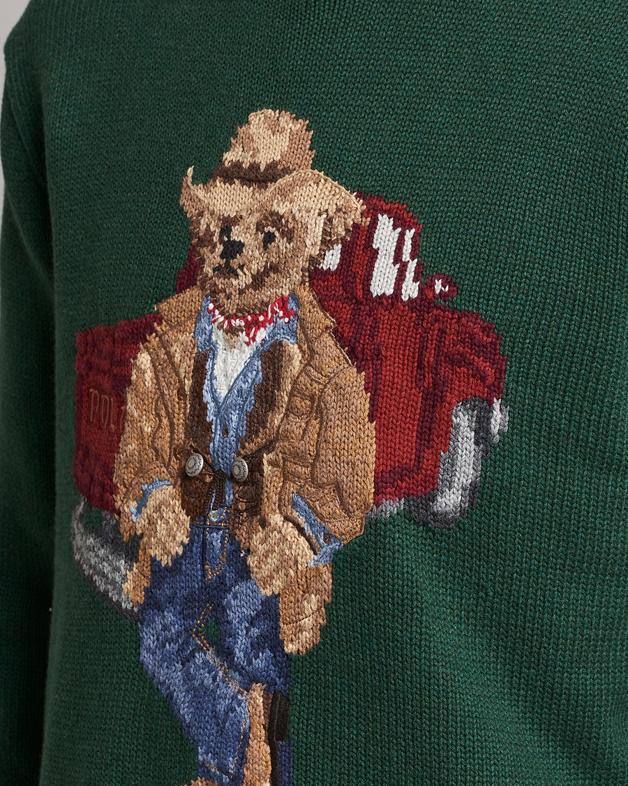 Men | Sweaters & Knitwear | Polo Ralph Lauren | Knitted Crew Neck Bear Sweater New Forest Heather