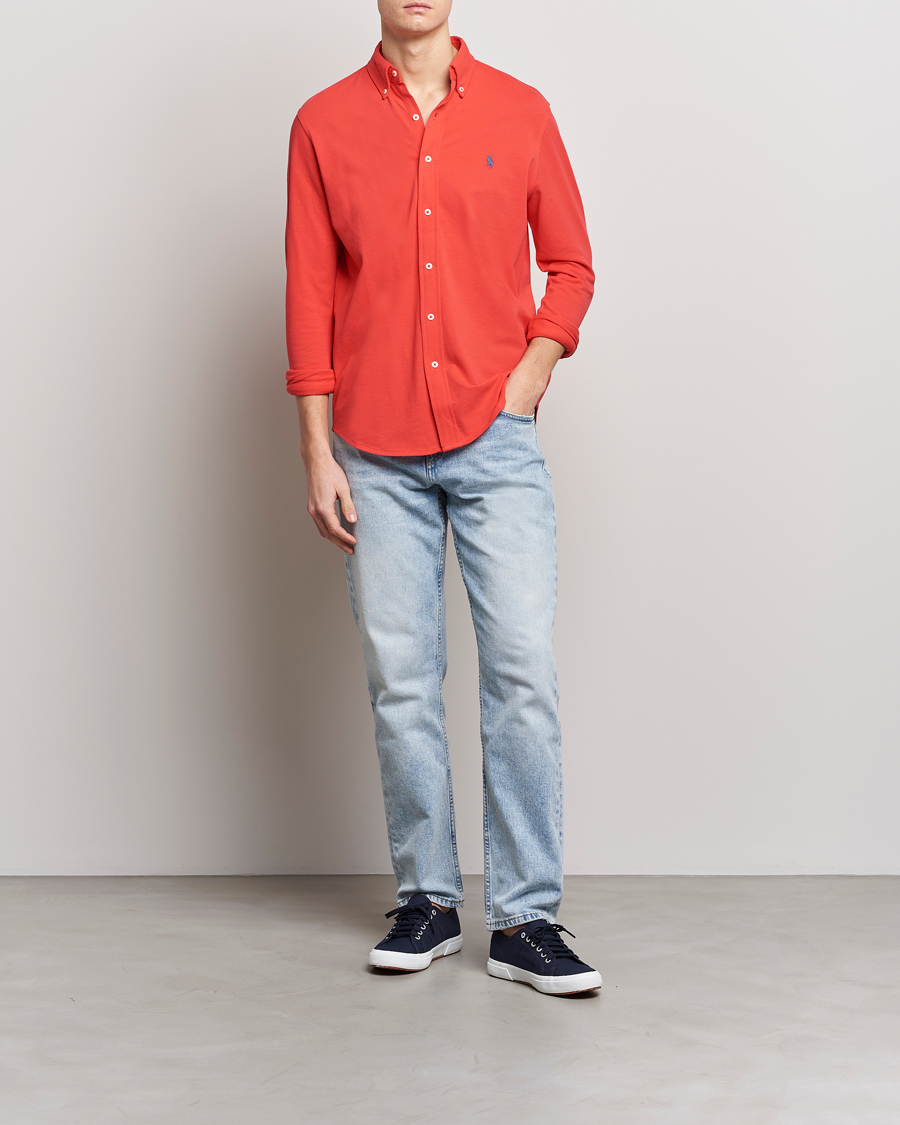 Men | Shirts | Polo Ralph Lauren | Featherweight Mesh Shirt Red Reef