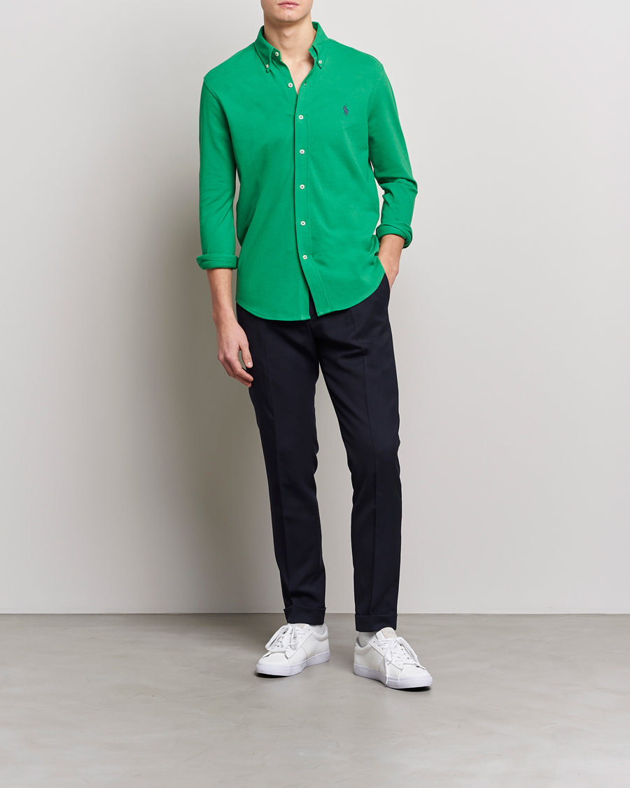 Men | Shirts | Polo Ralph Lauren | Featherweight Mesh Shirt Optic Green