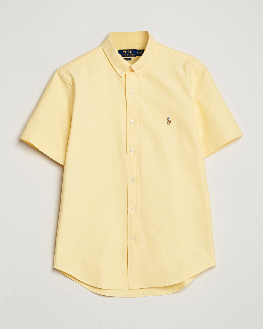 Men | Shirts | Polo Ralph Lauren | Slim Fit Oxford Short Sleeve Shirt Yellow