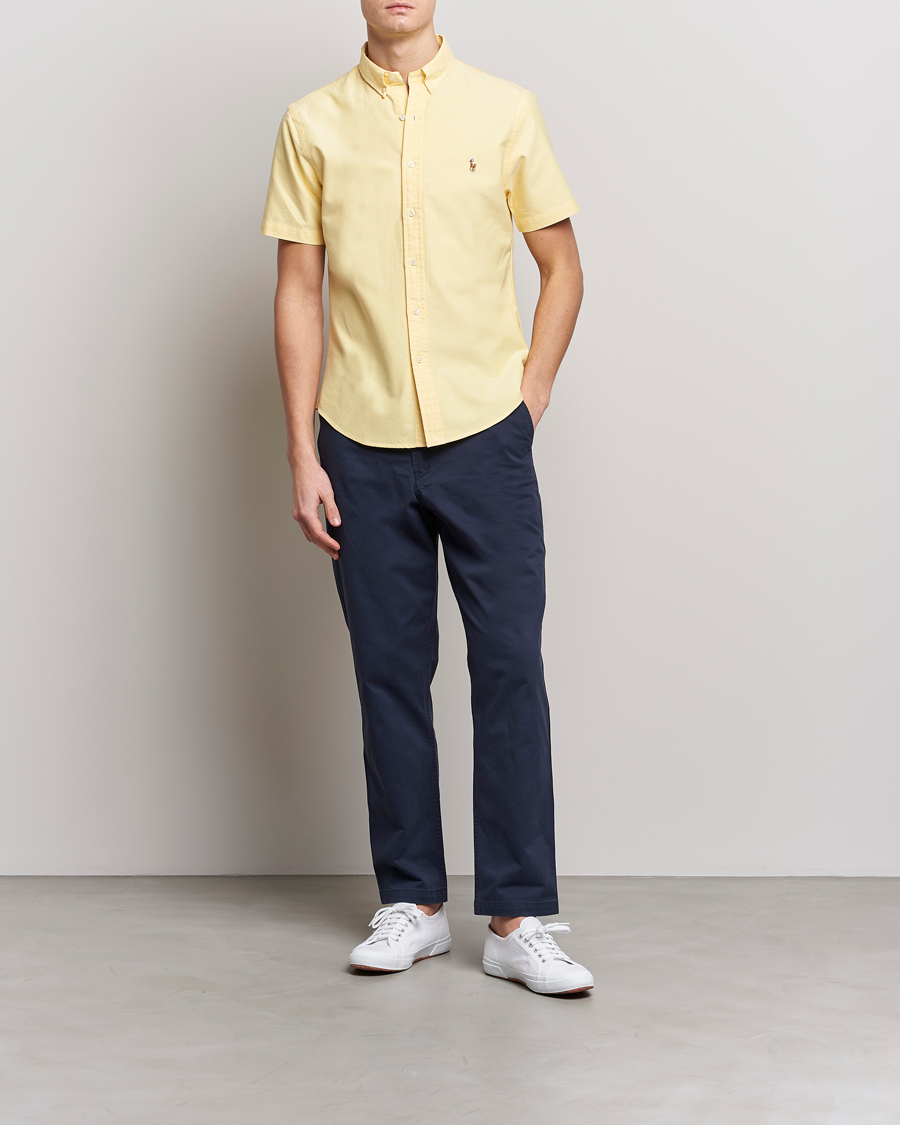 Men | Shirts | Polo Ralph Lauren | Slim Fit Oxford Short Sleeve Shirt Yellow