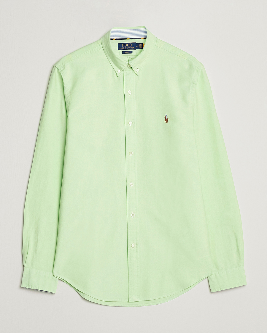 Men | Shirts | Polo Ralph Lauren | Slim Fit Oxford Button Down Shirt Oasis Green