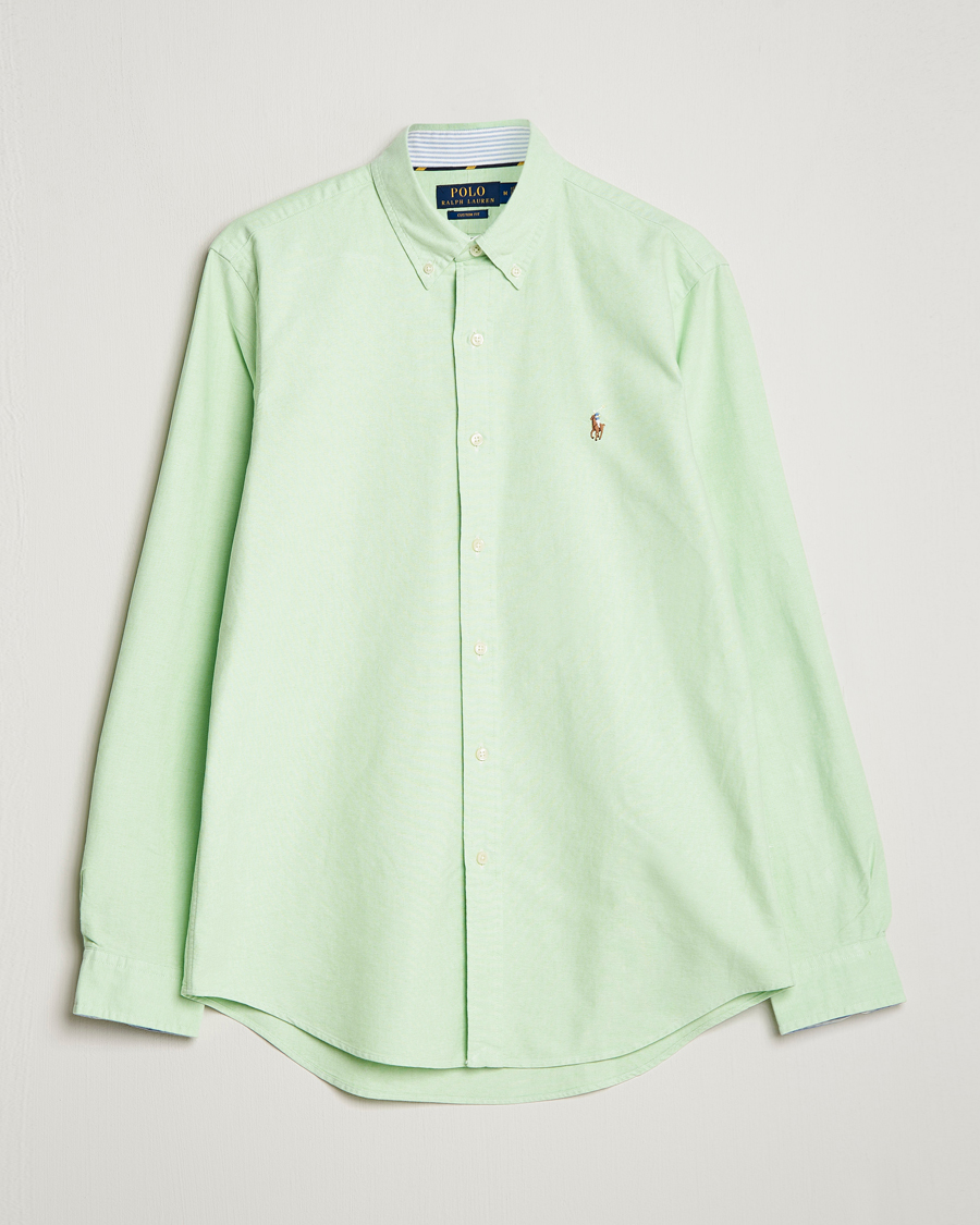 Men | Shirts | Polo Ralph Lauren | Custom Fit Oxford Button Down Shirt Oasis Green