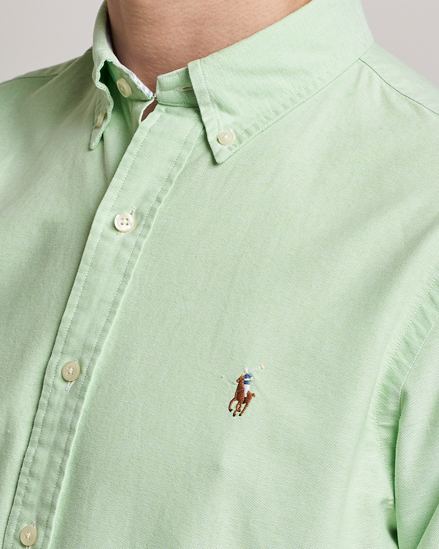 Men | Shirts | Polo Ralph Lauren | Custom Fit Oxford Button Down Shirt Oasis Green